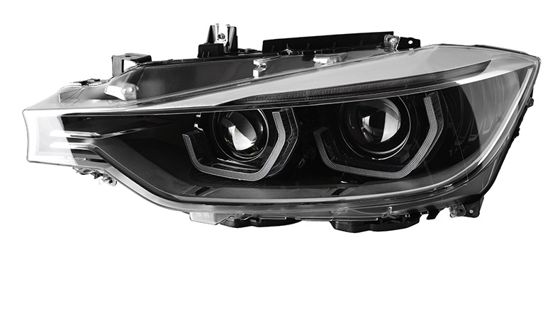 宝马3系大灯总成1315款f30f35改装新款勺子led日行灯双光双透镜1315款