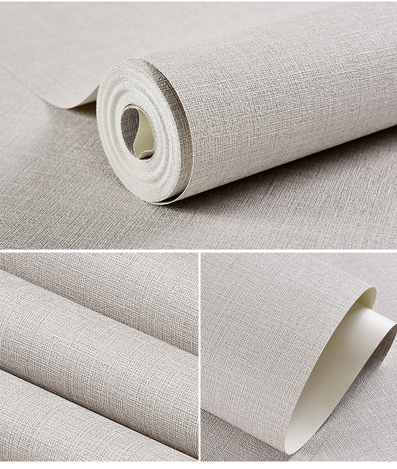 Gongxun Self-Adhesive Linen Texture Wallpaper, Furniture Renovation, Dormitory Wall Decoration Sticker, Beige, 60*500cm 6