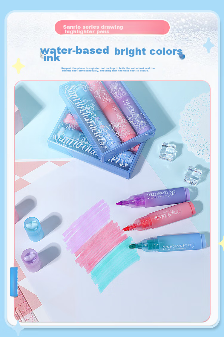 GuangBo & Sanrio Highlighters, Exam Review Marking Pens, Colorful Highlighters for Memorization, Office Markers, Journal Pens KT82196 9