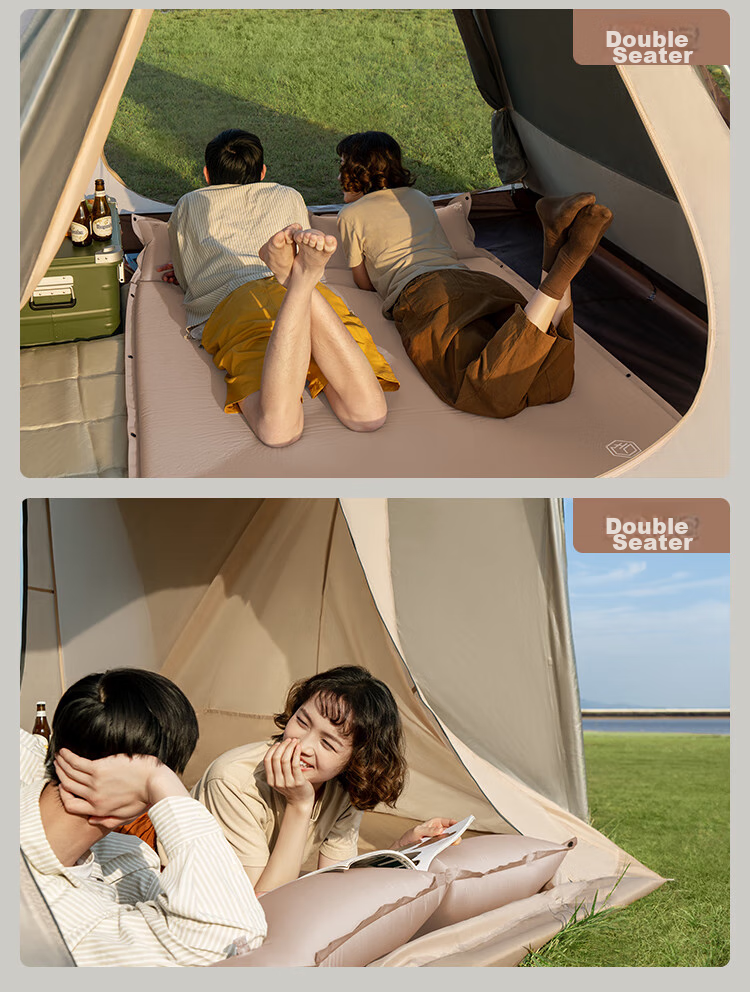 JD Original Automatic Inflatable Mattress, Outdoor Camping Mat, Moisture-Proof Pad, Inflatable Mat, Floor Mat for Sleeping on The Ground, Air Mattress, Single Person, 8cm Thick 16