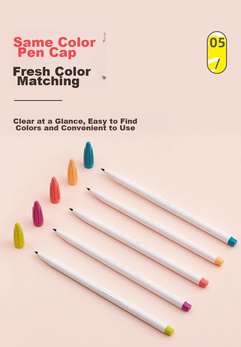 Monami New P3000 Fiber Pen, Water-Based Pen, Colorful Gel Pen, Watercolor Pen, Outlining Pen, Journal Pen, 6-Color Set - Garden Series 04009Z06-G Watercolor Pe 9