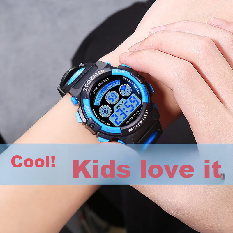 ZGO Electronic Men's Watch Waterproof Luminous Sports Watch for Boys Student Birthday Gift 305 Black Yellow
