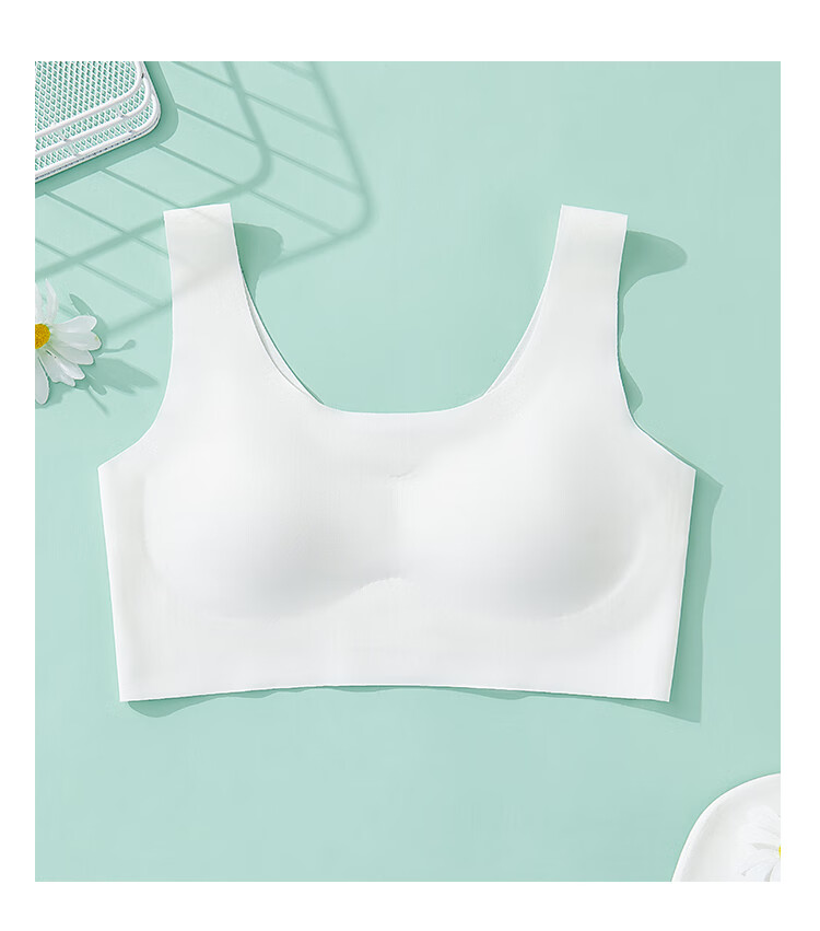 LangSha Children's Underwear, Girls' Sports Bra, Anti-Shock Bra for Teenage Girls, Ice Silk Seamless Bra for Older Children, Developmental Bra for High School Students, Vest 11