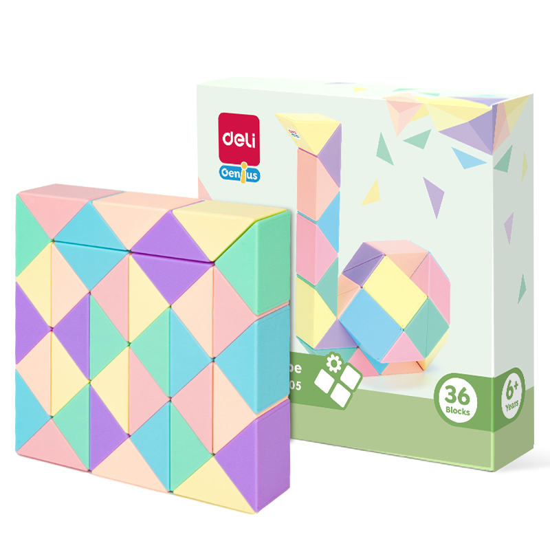 Deli 36-Section Macaron Color Magic Ruler Cube Transformable Birthday Gift Back-To Toy YP105