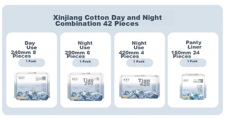 Herlab Xinjiang Cotton Sanitary Napkins Ultra-Thin Day And Night Combination 10 Packs 66 Pieces 100% Pure Cotton Menstrual Pads Sold by JD 1