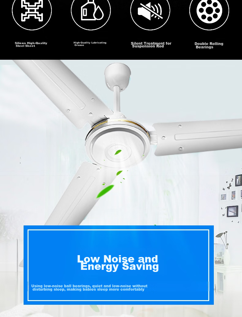 Wahson Ceiling Fan / Electric Fan / High-Power Dormitory Factory Rooftop Fan / Industrial Fan / Living Room Kitchen Dining Room Home Fan AC Fixed Frequency Fan 1.4 Meters FC-1400 10