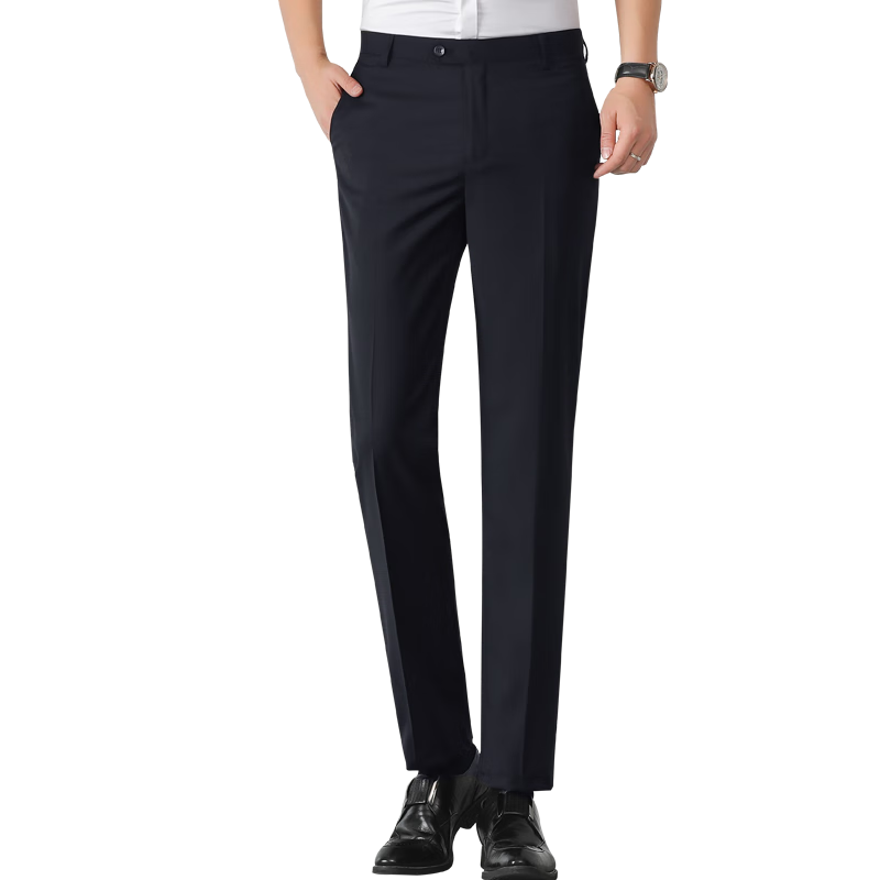 Hodo [Ice Silk Cool Touch] Men's Dress Pants, Cool Silky Breathable Smooth Slim-Fit Mid-Rise Trousers