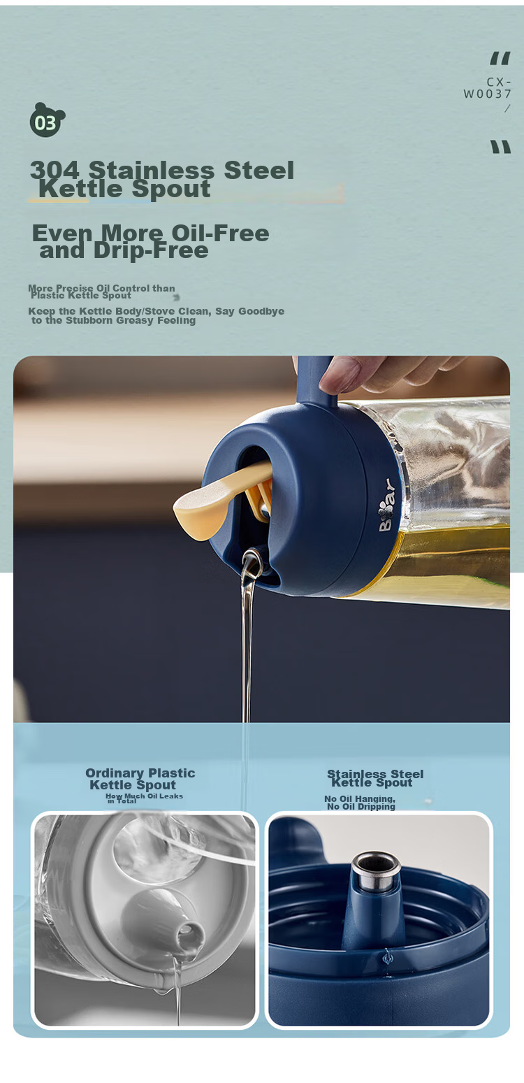 Bear Spray Bottle, Oil Sprayer, Oil Pump Bottle, Seasoning Container with Dust Cover CX-W0054 6