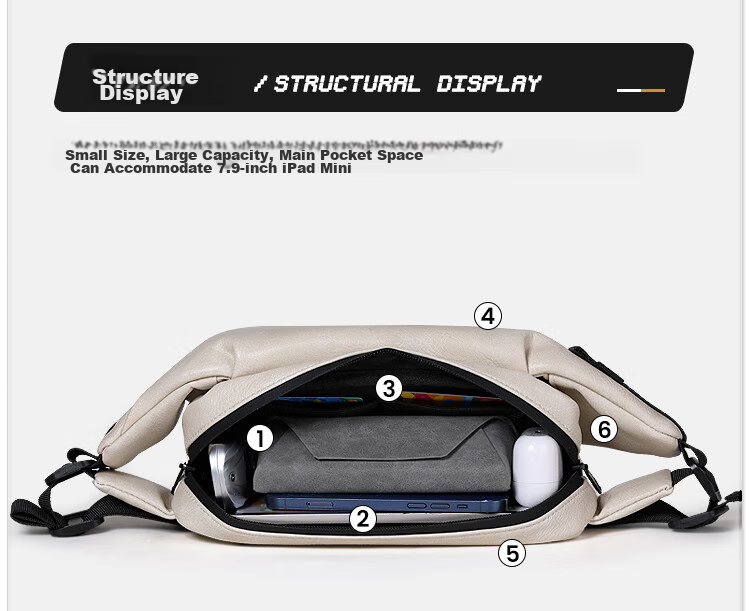 Slazenger Trendy Crossbody Bag for Men with Magnetic Buckle, Chest Pack, Waist Pack, Large Capacity Shoulder Bag, Sports Phone Bag, Small Purse 7