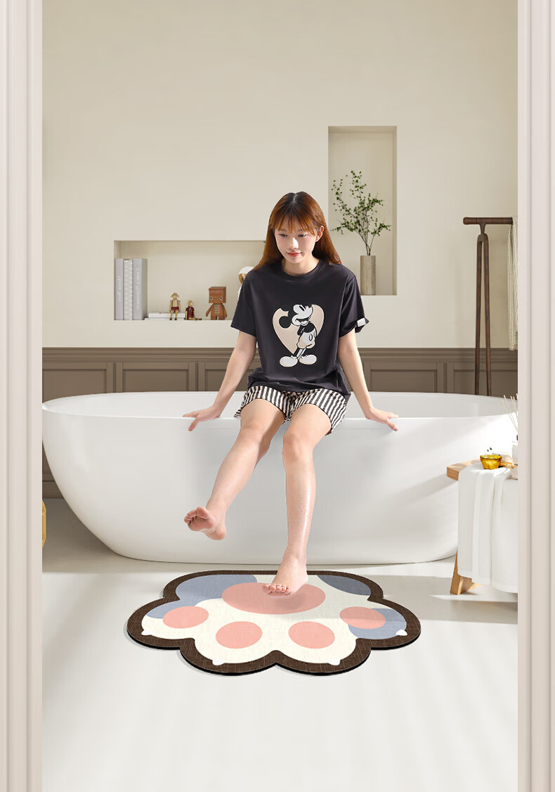 DeXi Bathroom Absorbent Mat, Cartoon Fun Foot Mat for Washroom And Bathroom Entrance, 51x76cm 6