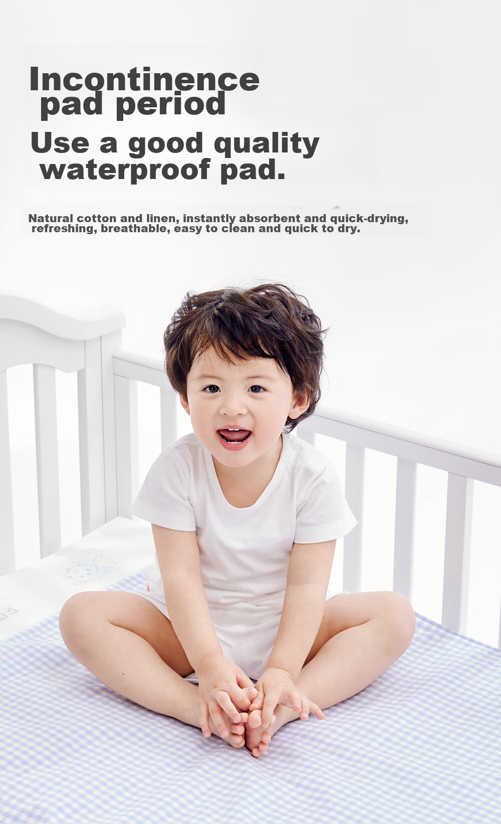 Liangliang Baby Waterproof Washable Cotton Linen Large Urine Pad Mattress 81x60cm Cooling Mat 2