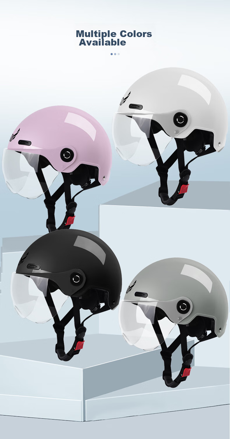 MYARMOR Helmet, Electric Vehicle New National Standard 3C Certified Motorcycle Summer Half Helmet, Lightweight Breathable Safety Helmet for Men And Women, Electric Scooter Helmet, One Size Fits All (Head Circumference Size 54-61cm), Modern Gray 15