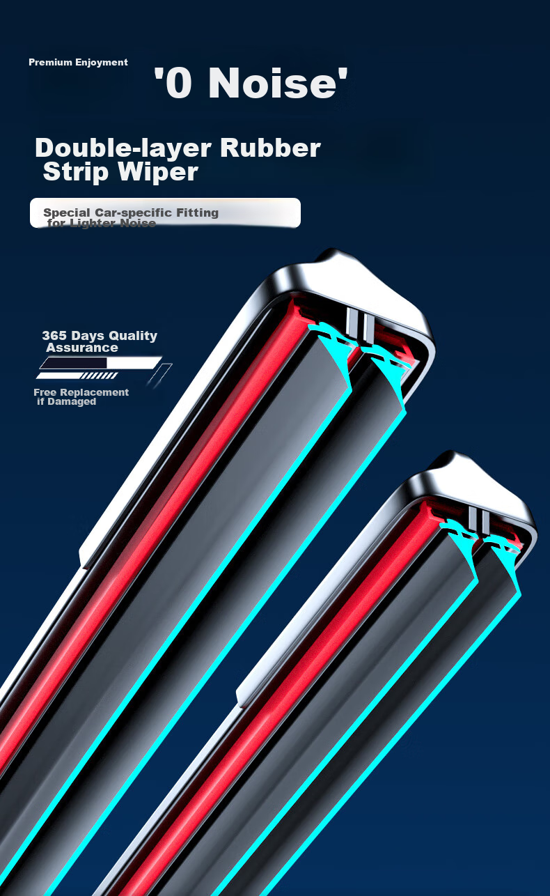 Paisu Windshield Wipers Compatible with 2015-2020 Hyundai Tucson, Original Factory Rubber Strips, Boneless Wipers, Quiet Operation, 26/16 Inches 3