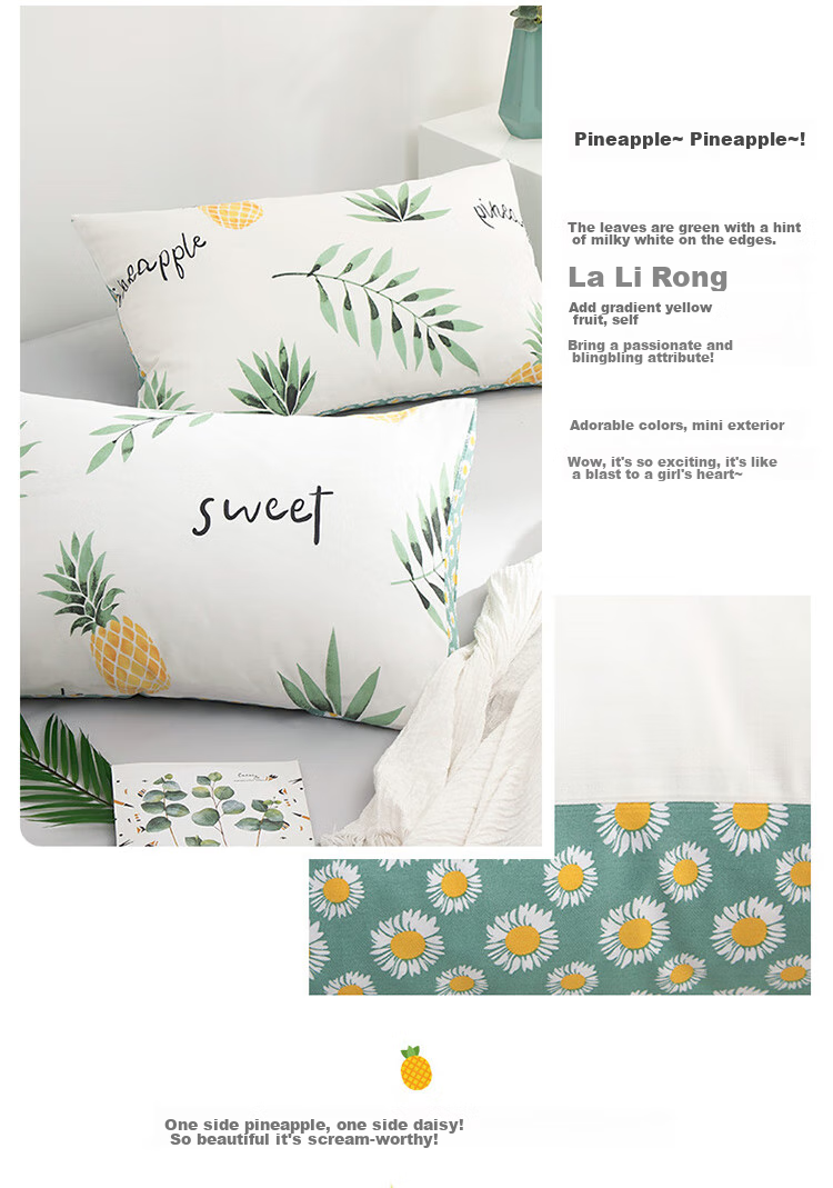 Dohia Home Textile Pure Cotton Pillowcase Single Piece 100% Combed Cotton Double Pillowcase Pillow Core Cover Pair 74*48cm 3