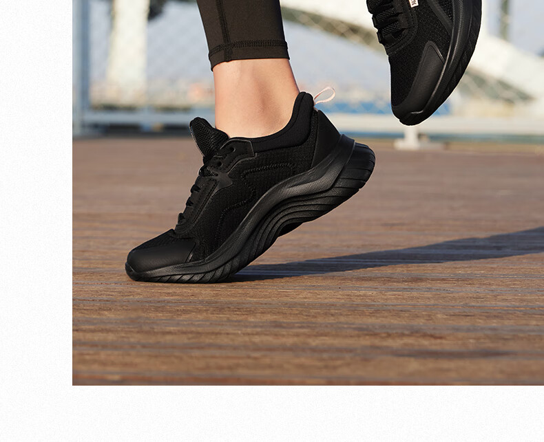 361° Women's Autumn Water-Repellent Leather Running Shoes Shock Absorption Casual Commuting Sneakers 682232233-3 43