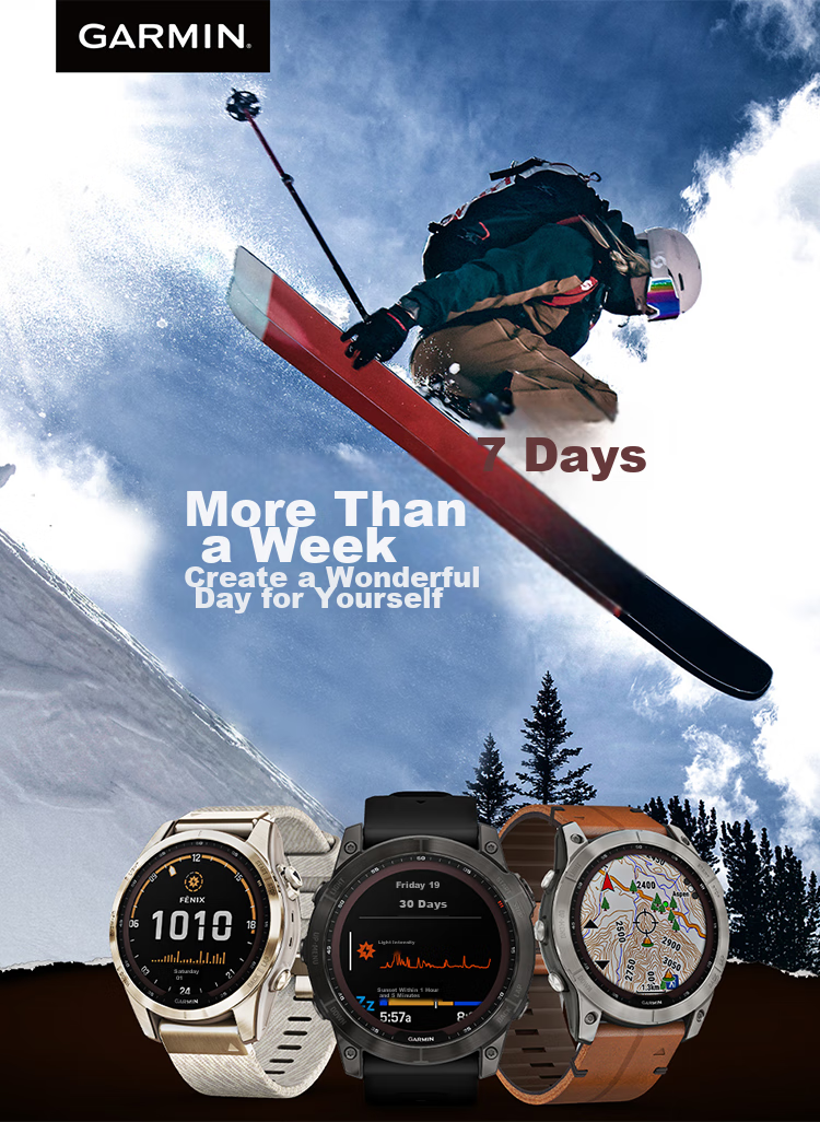 GARMIN Fenix7 Flagship Solar-Powered Heart Rate And Blood Oxygen Smartwatch for Running, Cycling, And Outdoor Sports, DLC Carbon Black 3