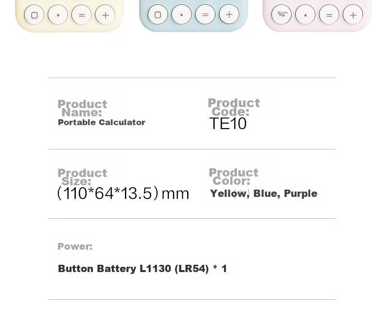 Deli [Super Popular] Portable Student Calculator, Macaron Mini Calculator, Skin-Friendly Buttons, Simple Calculation for Children And Elementary School Students, Learning Supplies, Purple TE10 16