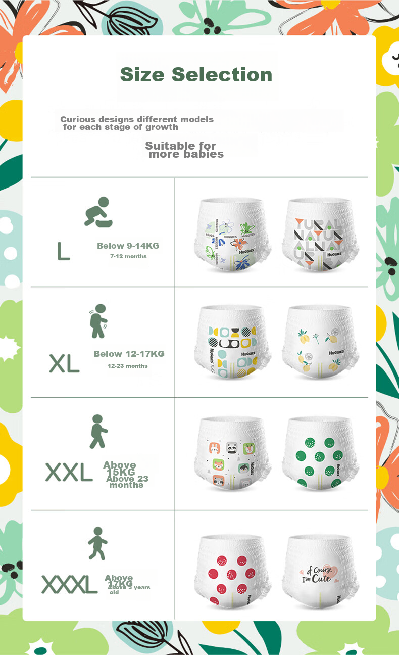 Huggies Diamond Heart Forest Growth Pants XXXL 28 Pieces Extra Extra Large Pull-Up Diapers Ultra Thi 12