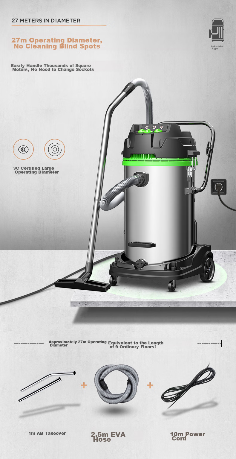 Jienuo Large Industrial Vacuum Cleaner for Factories And Workshops, Powerful Dust Removal Machine with Strong Suction And Water Absorption, Automatic Dust Cleaning JN-301T 10
