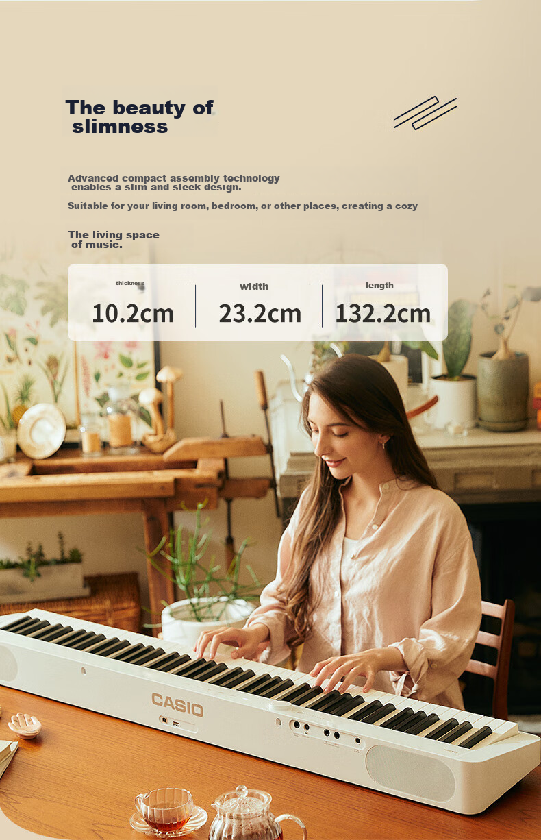 Casio Digital Piano PXS1100 Red Smart Touchscreen 88-Key Weighted Hammer Professional Exam-Grade Standalone + Portable X-Stand Model 5