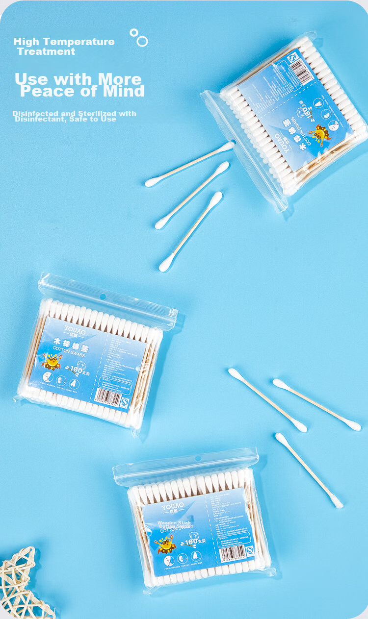 YOUAO Cotton Swabs for Ear Cleaning [100 Pieces * 10 Packs = 1000 Pieces] Makeup Cotton Swabs for Adults And Children, Ear And Nose Cleaning 7
