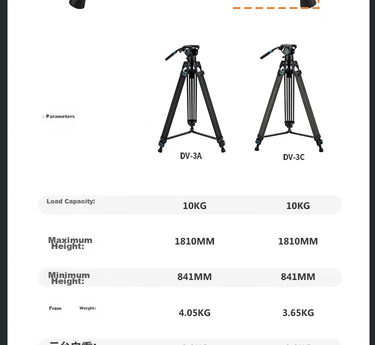 Fotopro DV-3C Upgraded Version, 1.8-Meter Video Shooting And Recording Camera, Mirrorless Camera Hydraulic Head, Carbon Fiber Tripod 6