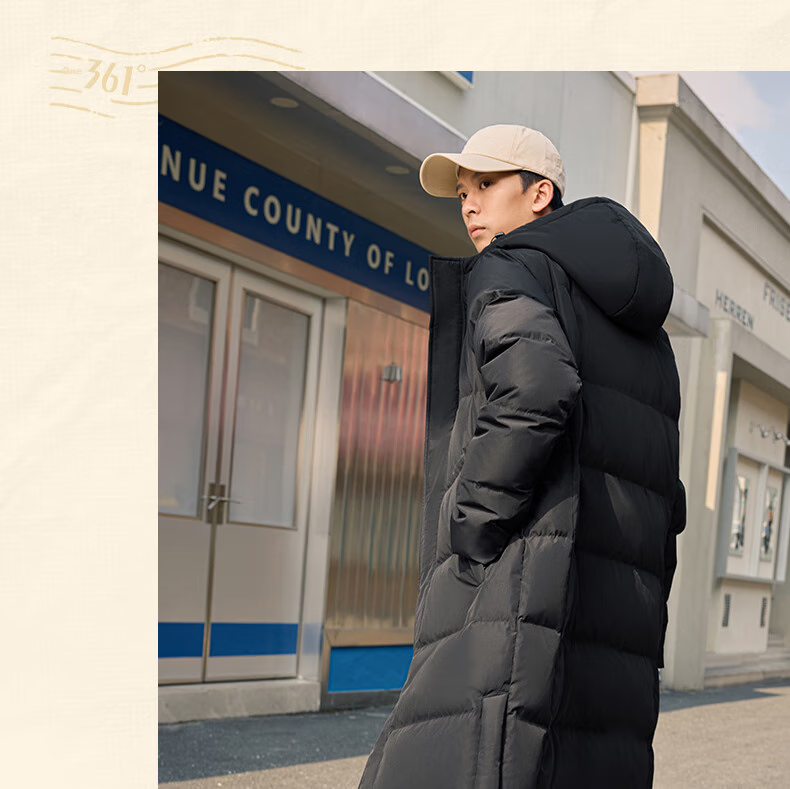 361° Long Down Jacket Unisex Winter New Three-Proof Warm Hooded Sports Casual Coat 632544301-2 23