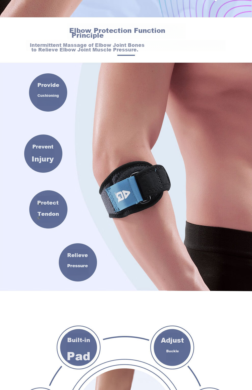AQ Tennis Elbow Support, Joint Compression Protection Sleeve for Badminton, Ping Pong, Sports Fitness And Weightlifting Equipment 5080 2