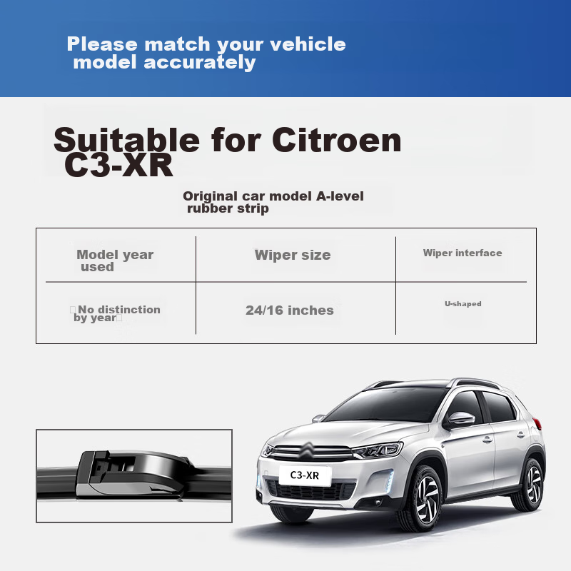 Комплект дворников YITU для Citroen C3-XR, оригинальный размер, резиновая полоса класса А, 1 пара