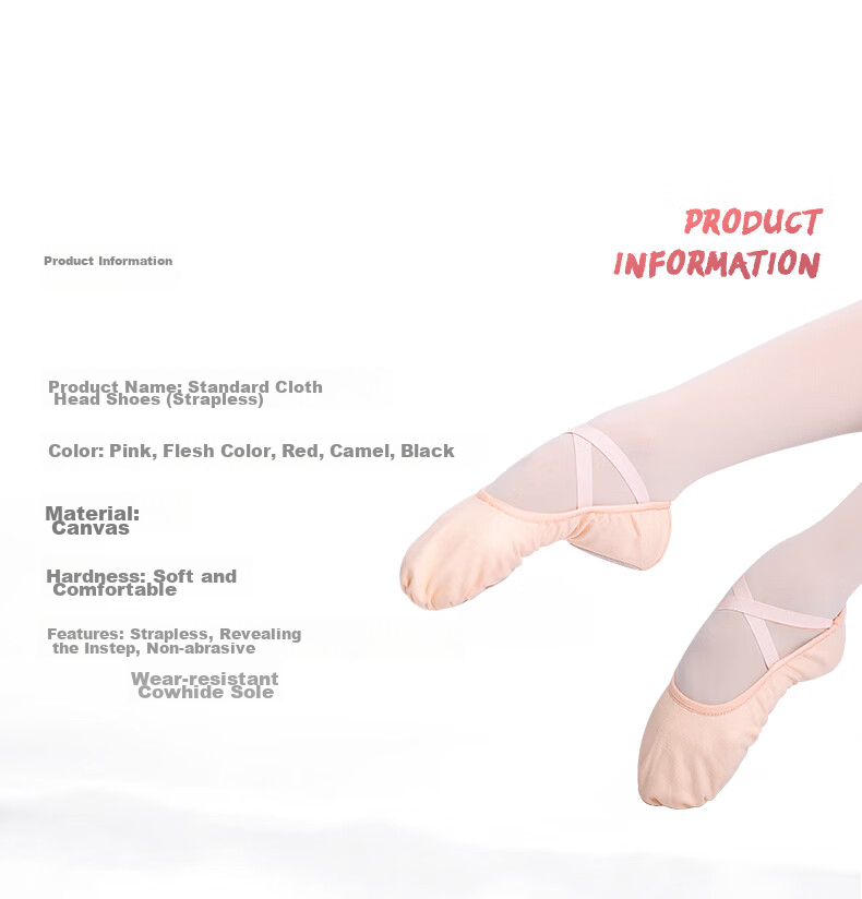 Aiwuge Dance Shoes for Women And Children, Slip-On Professional Soft-Soled Shoes for Ballet Performance And Practice, Flesh Color-Slip-On Size 39 2