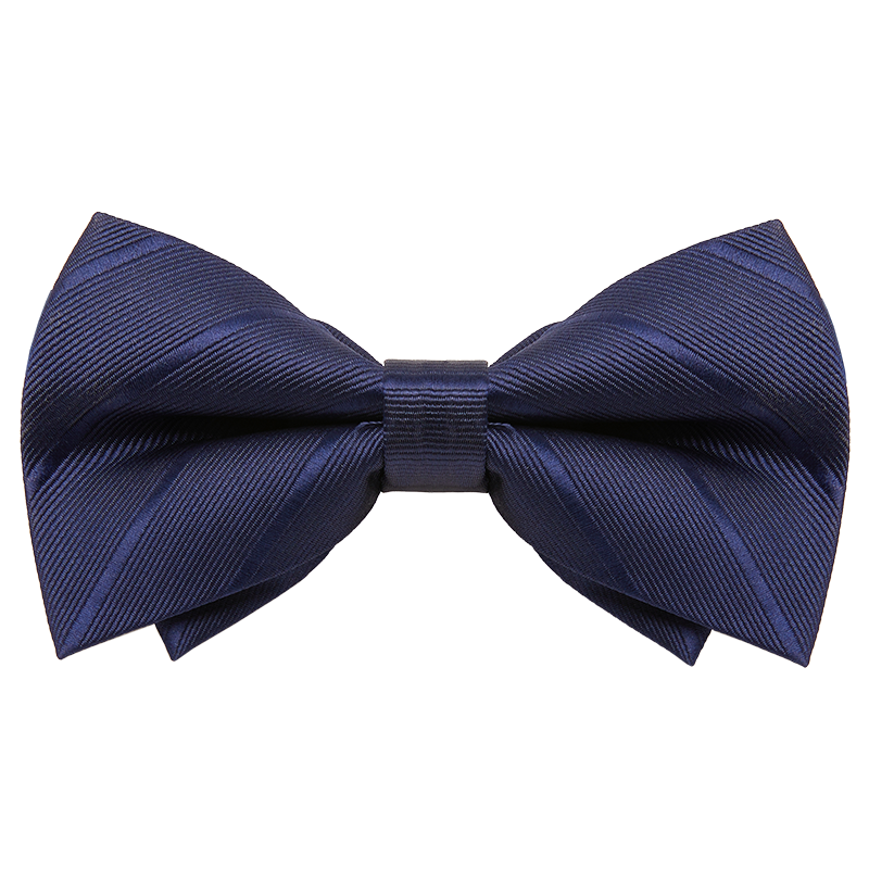 Luomeng Men's Bow Tie, Formal Shirt for Groom at Banquets And Weddings, Fashionable Bow Tie, Striped Bow Tie, Navy Blue
