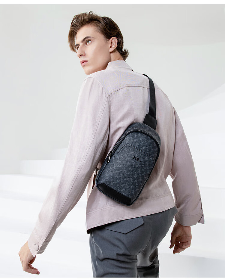Goldlion Shoulder Crossbody Bag, Chest Pack, Casual Vertical Style, Large Capacity Men's Bag, Birthday Gift 11