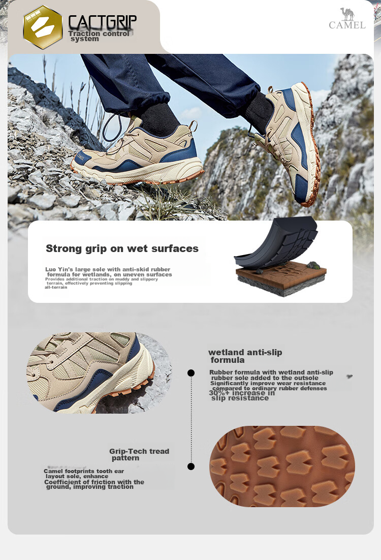 CAMEL [Panlong] Summer Outdoor Hiking Shoes for Men And Women, Trail Running Shoes, Non-Slip Trekking Shoes FB22236784T 5