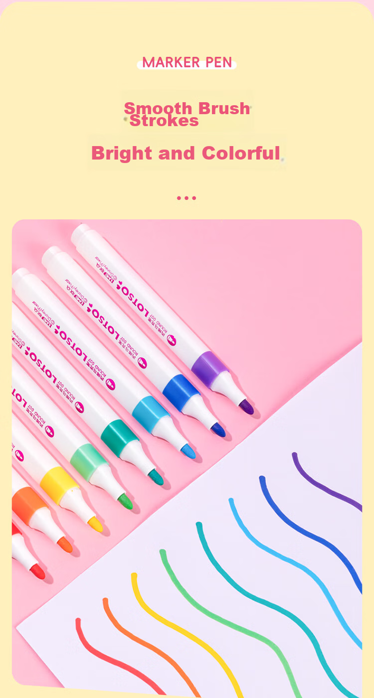 Disney Acrylic Markers, 12 Colors, Children's Doodle Drawing Pens, Quick-Drying, Elementary School Cartoon Waterproof Paint Pens, Elsa Princess Watercolor Pens 7
