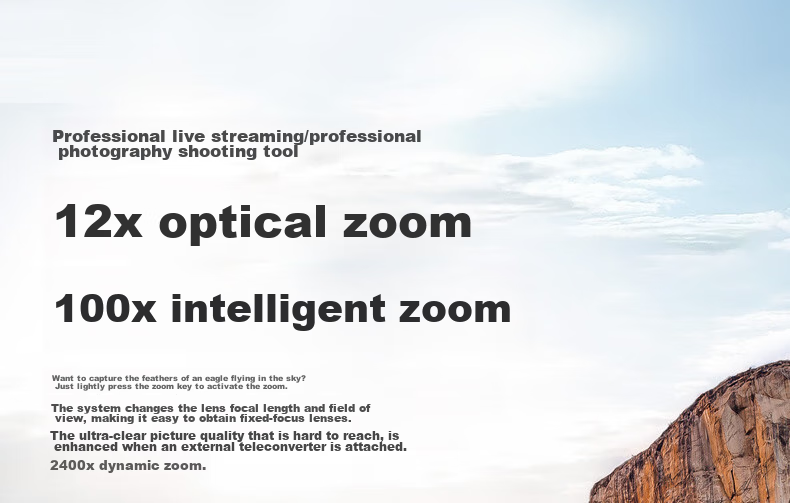 ORDRO [5K Variable Focal Camera] AC5Plus 4K Professional Live Streaming Camera, HD Digital DV Recorder, 12x Optical Zoom, Vlog Short Video Conference Travel 15