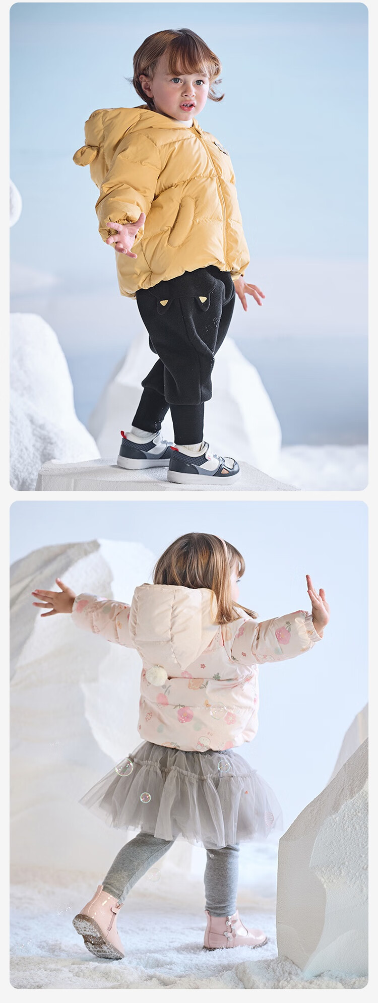DAVE & BELLA Antibacterial Fleece Children's Down Winter Jacket Boys' Three-Proof Coat Girls' New Year Top 7