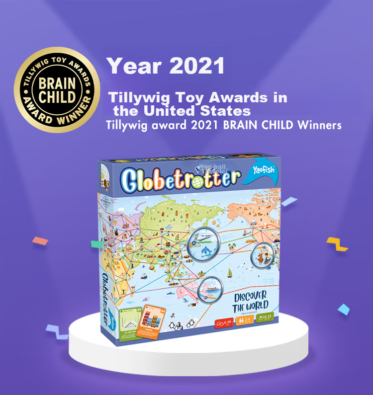 Yaofish Children's Table Game World Travel Globe Toy Set, Parent-Child Interactive Game, Gift for Elementary School Boys And Girls 1