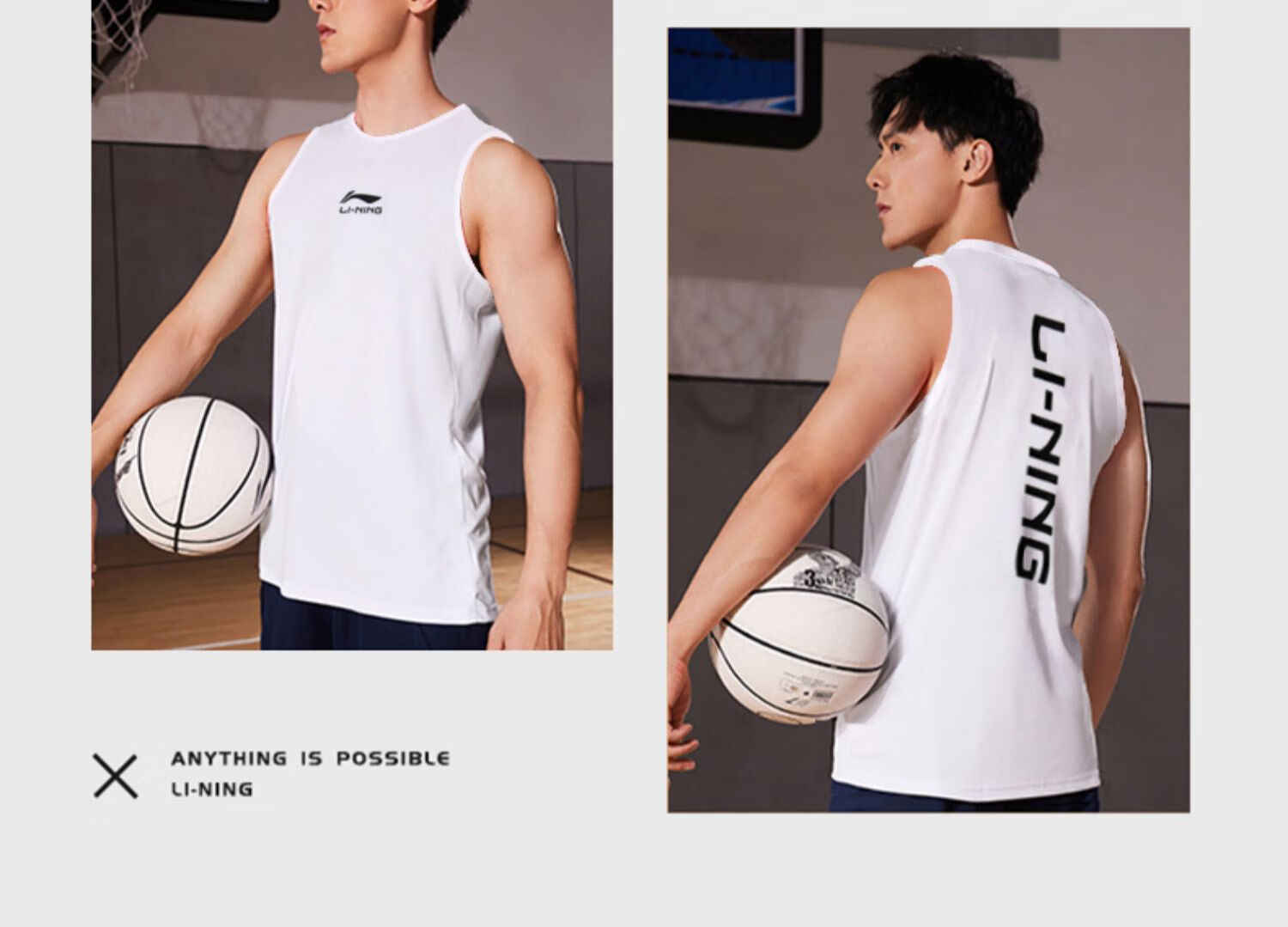 Li-Ning Sports Tank Top for Men, Summer Running Training Fitness Wear, Ice Silk Basketball Quick-Dry Shirt, Marathon Sleeveless Breathable Vest 13