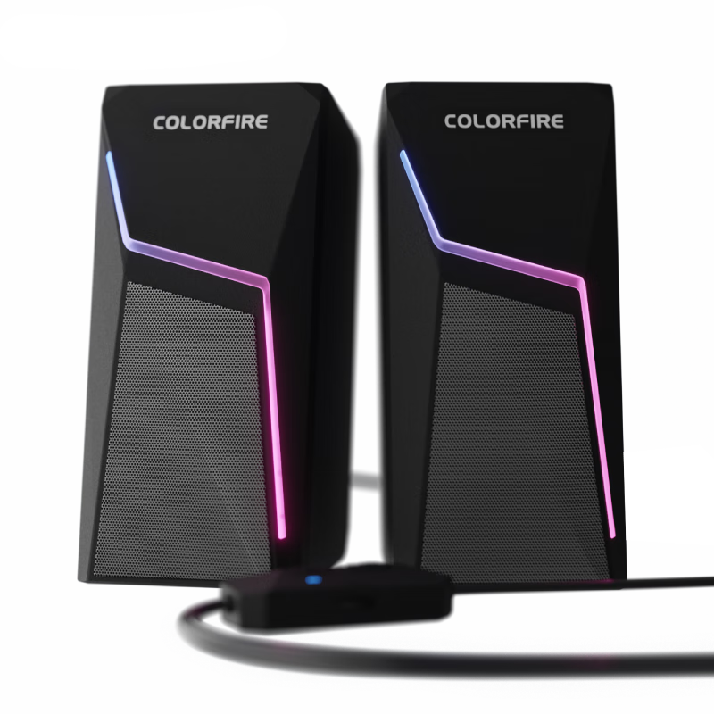 COLORFIRE Bluetooth Desktop Speaker, Wired Computer Speakers, Home Desktop PC Laptop Light-Up Gaming Speakers, RGB Lighting Effects, FS-D2201