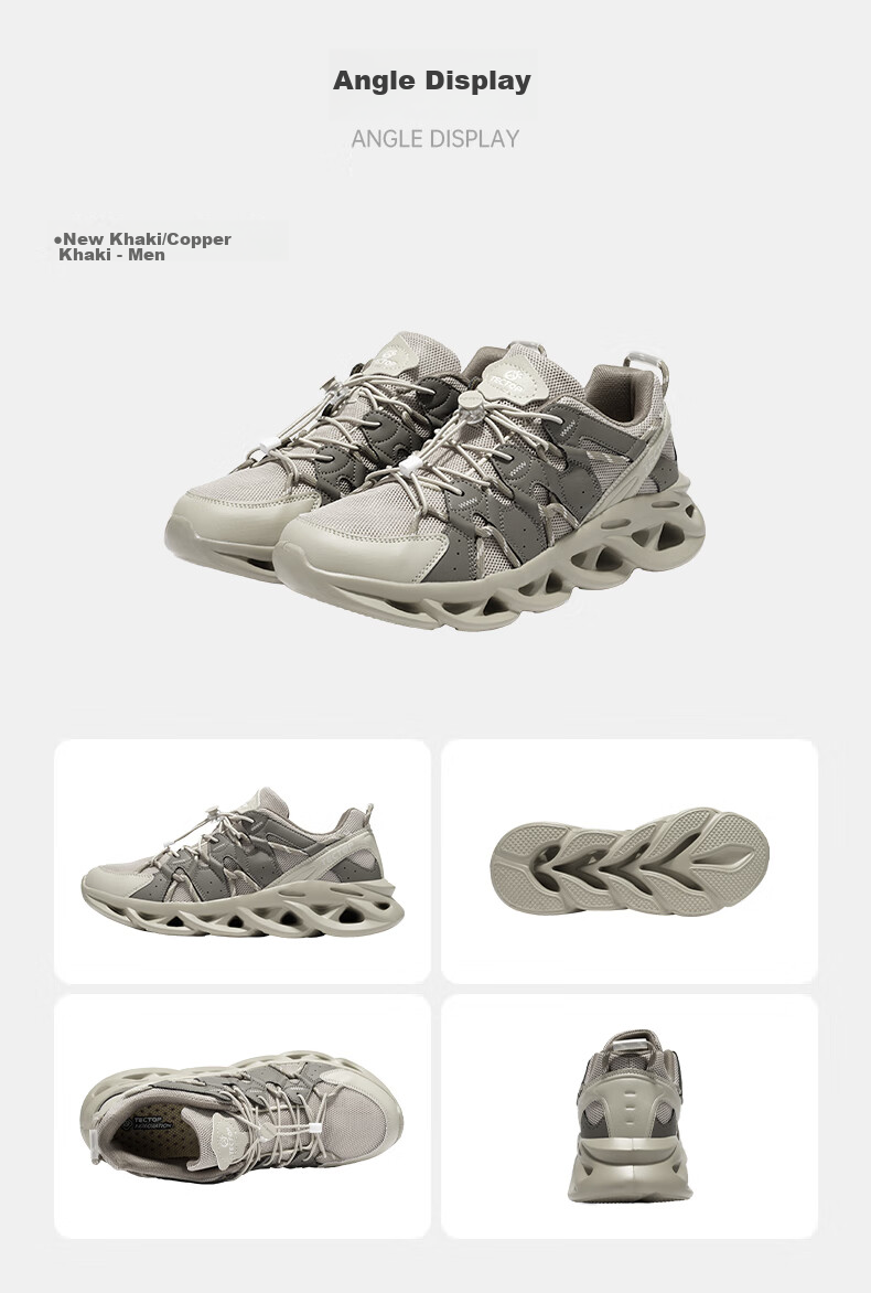 TECTOP Hiking Shoes for Couples, Breathable Mesh Outdoor Trekking Mountaineering Sports Shoes, New Khaki/copper Khaki, Size 43 8