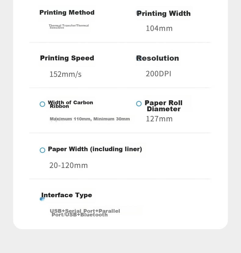 Gprinter GP-1124T Thermal Transfer Label Printer Computer USB/serial/parallel Version Jewelry Water Marking Warehouse Logistics Carbon Ribbon Printer 19