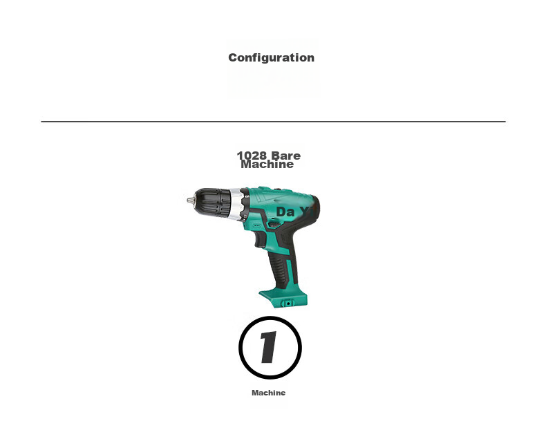 Dayi Electric Drill, Lithium Battery Drill, Electric Screwdriver, Multifunctional Home Power Tool Set, Hand Drill 1028 with Dual Batteries 18