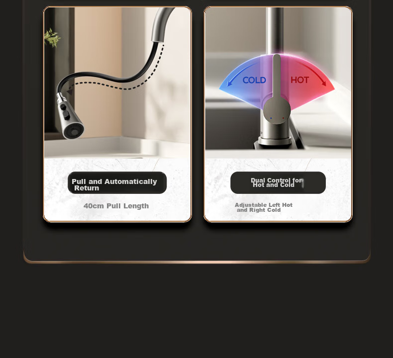 ARROW Space Gray Kitchen Faucet, Hot And Cold Pull-Out Faucet, Kitchen Tap AE45134MGGP 3