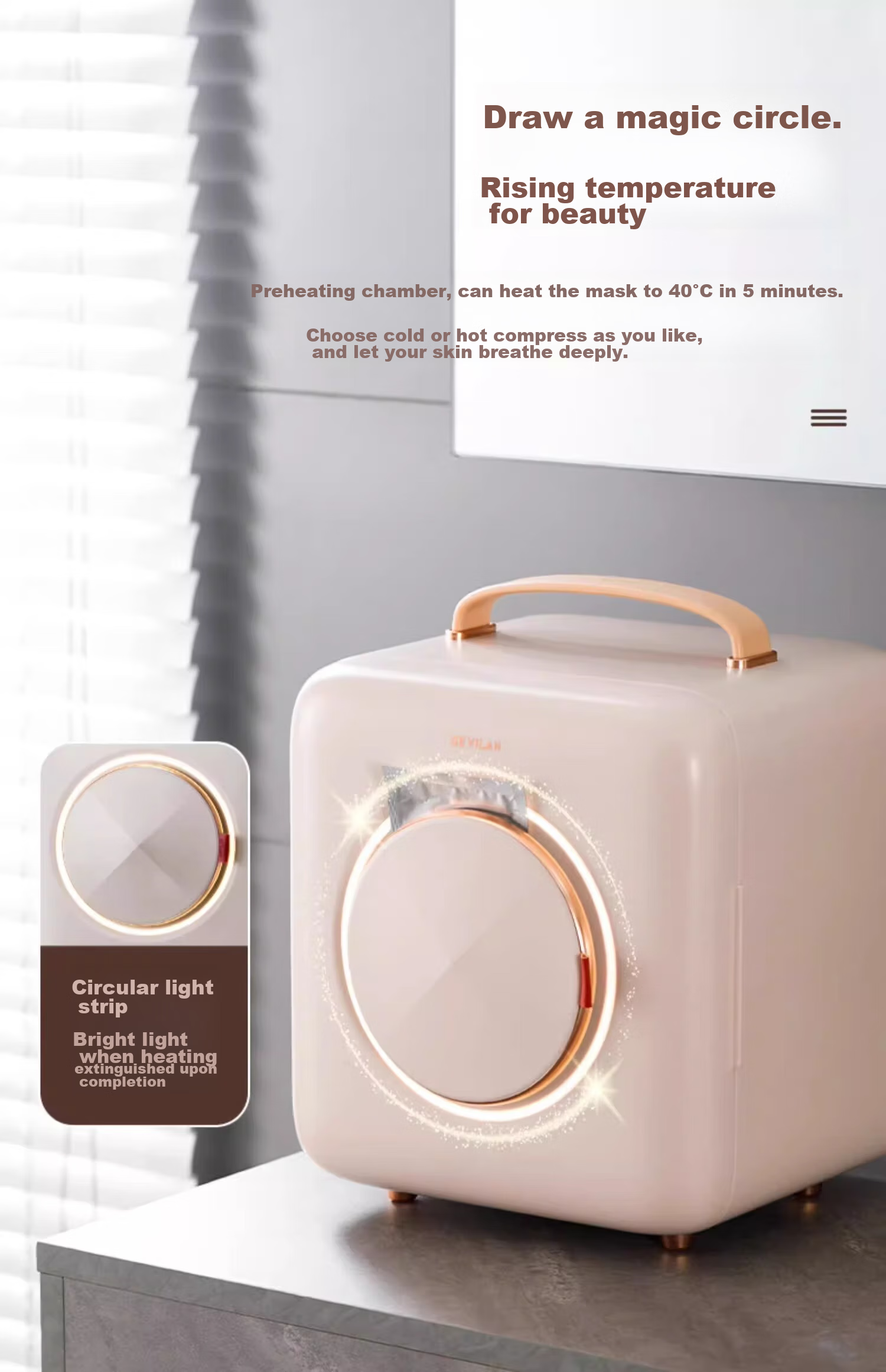 GEVILAN Beauty Refrigerator for Serum, Face Cream, Lipstick, Face Mask, Skincare Cosmetics, Cold Storage, Preservation And Organization, Specialized Mini Fridge, Gift for Girlfriend, Wife, Best Friend, Birthday Present, F1 White 9