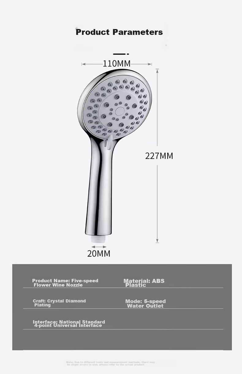 Chaoji Jia Pin Shower Head, High-Pressure Handheld And Wall-Mounted, Single Adjustable Large Water Output Universal Shower Head 3