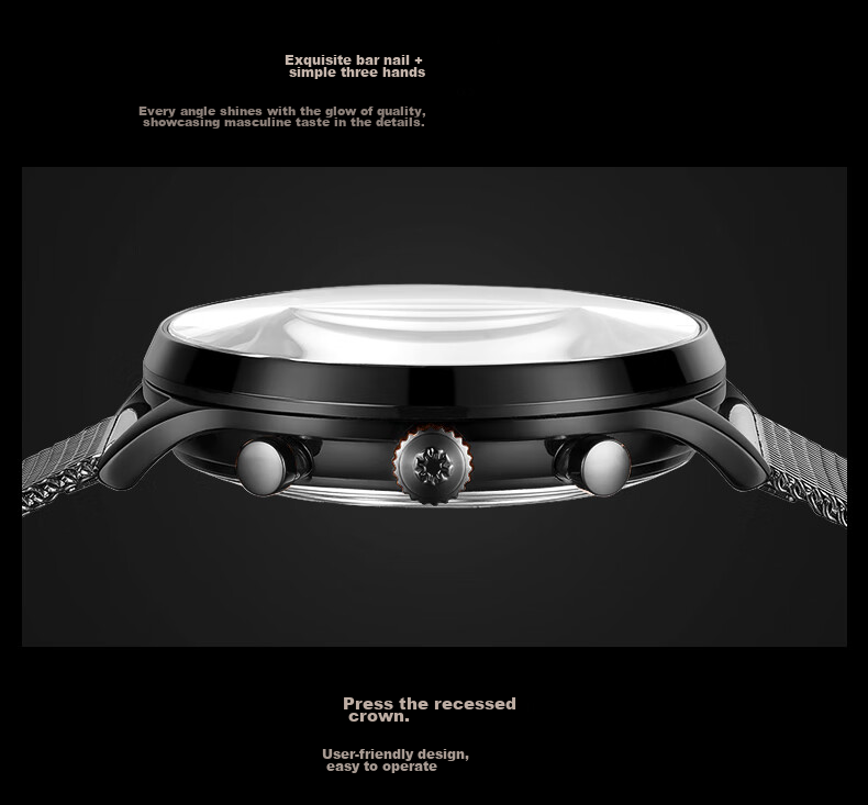 ROSDN True Diamond Series Classic Versatile Men's Waterproof Watch Top Brand Birthday Gift for Boyfriend 14