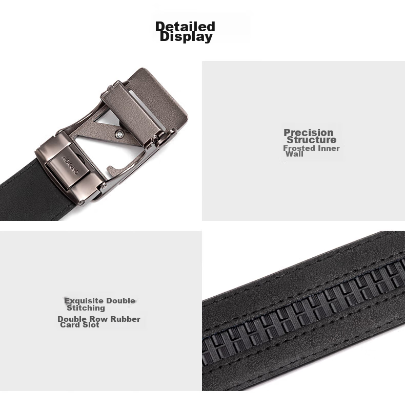 Aokang Men's Belt with Automatic Buckle, Business Casual Waist Belt, Birthday Gift for Husband 13