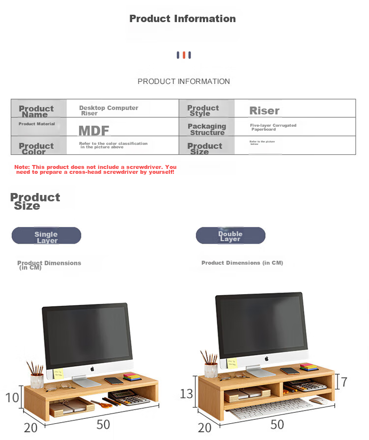 Home Maid Monitor Riser Stand, Computer Stand, WiFi Pen Holder Storage Rack 1
