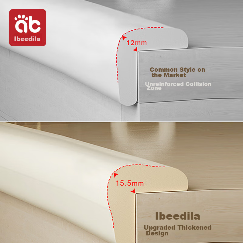 AIBEDILA Thickened Anti-Collision Strip, No Adhesive Required, for Home Use, Wall Corners And Table Edges, Wide L-Shaped Safety Protection Strip, 4 Meters