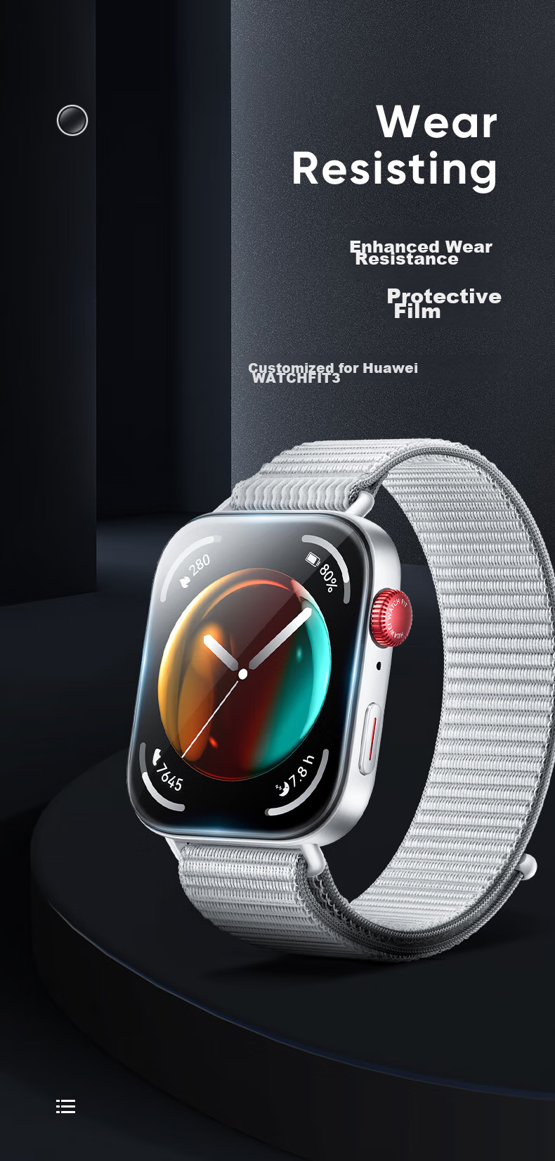 CangHua [3-Pack] Screen Protector for Huawei Fit3, Watch Fit3 Protective Film, Full Coverage High Definition Anti-Drop Anti-Shatter Anti-Scratch Anti-Fingerprint Waterproof Protective Film 2